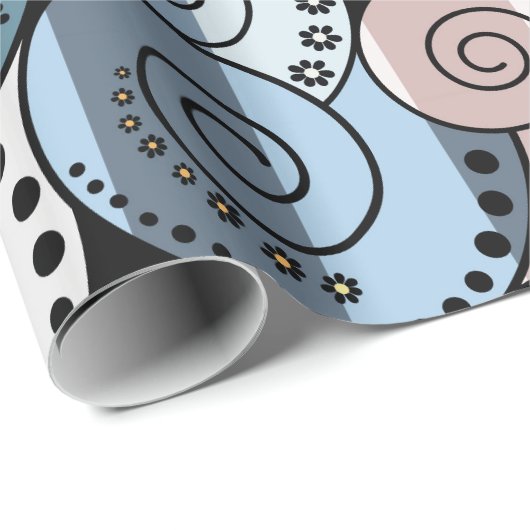 Retro, spiraal cadeaupapier (Rol Hoek)