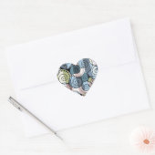 Retro, spiraal hart sticker (Envelop)