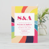 Retro Spiraal Stout Abstract Kunst Kleurrijke Trou Kaart (Staand voorkant)