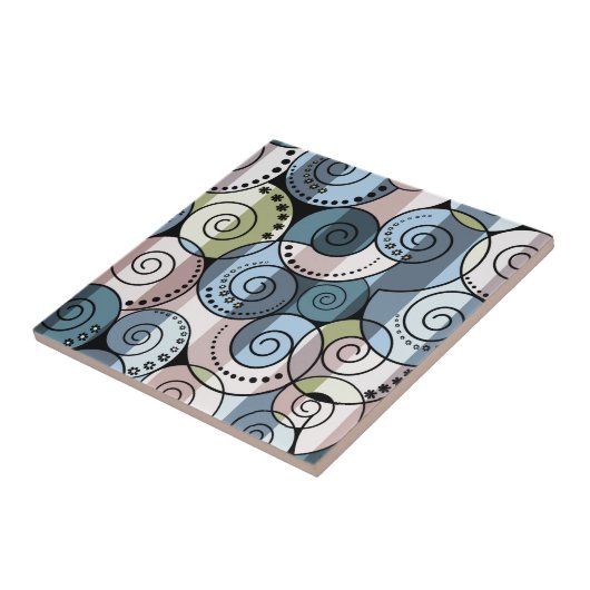 Retro, spiraal tegeltje (Zijkant)