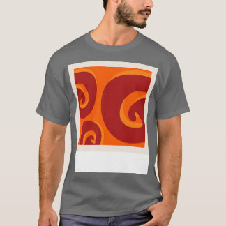  retro-spiraaltjes oranje posterart stijl 60's t-shirt