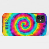 Retro Spiral Rainbow Tie Dye Case-Mate iPhone Case (Achterkant (horizontaal))