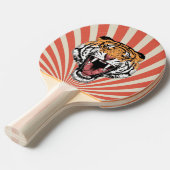 Retro Spiral Tiger Mascot Tafeltennisbatje (Voorkant Gekanteld)
