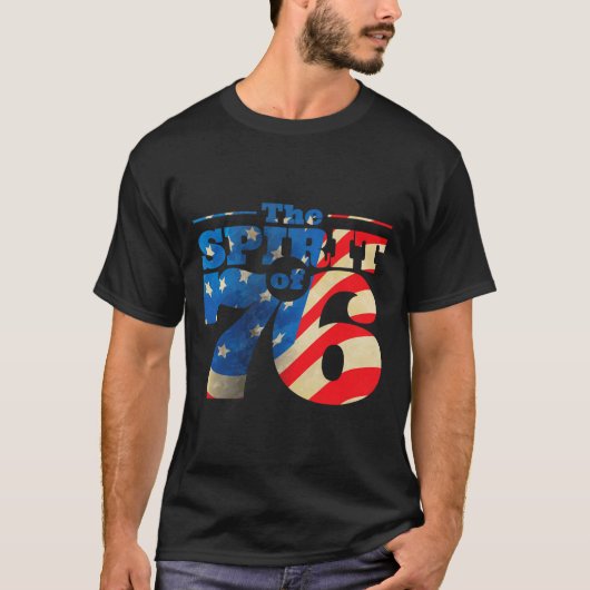 Retro Spirit van 76 4 juli Shirt (Voorkant)