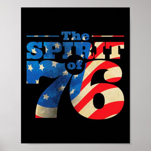 Retro Spirit van 76 4 juli Shirt Poster (Voorkant)