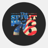 Retro Spirit van 76 4 juli Shirt Ronde Sticker (Voorkant)