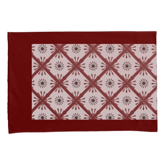 Retro Spiro Burst Geometric Pattern Maroon of Any Kussensloop (Voorkant-Rechts)