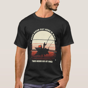 Retro Spitsuur Hier Buiten Wanneer Twee Hengels In T-shirt