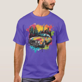 Retro Splash Neon Auto retro meisje T-shirt