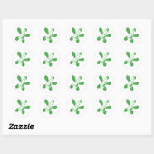 Retro Splat Raket Wit Groen Ronde Sticker (Vel)