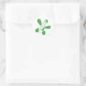Retro Splat Raket Wit Groen Ronde Sticker (Tas)