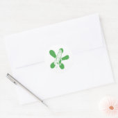 Retro Splat Raket Wit Groen Ronde Sticker (Envelop)