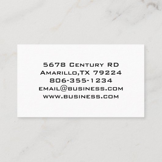 Retro Split Black en White Visitekaartje (Achterkant)