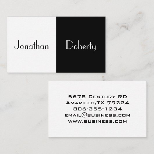Retro Split Black en White Visitekaartje (Voorkant / Achterkant)