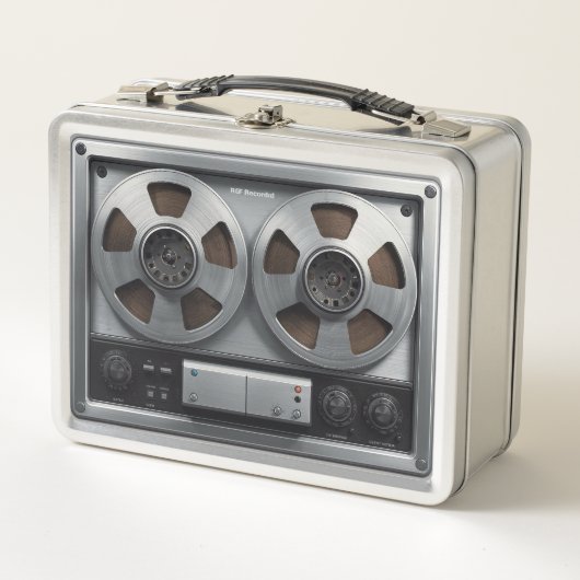 Retro spoel naar spoel Metal Lunchbox (Voorkant)