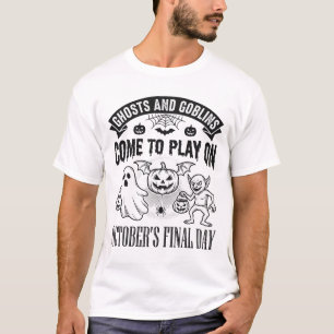 Retro Spoken En Kobolden Halloween T-Shirt Ontwerp