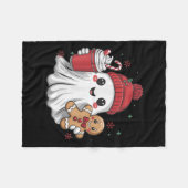 Retro spook muts Kerstmis Kerst Xmas koffie G Fleece Deken (Voorkant (Horizontaal))