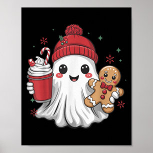Retro spook muts Kerstmis Kerstfeest Xmas koffie G Poster