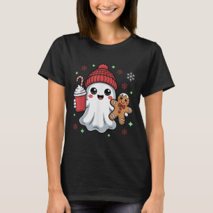 Retro spook muts Kerstmis Kerstfeest Xmas koffie G T-shirt
