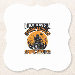 Retro Spook-Tactische Halloween Spokenhuis T-shirt Kartonnen Onderzetters