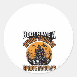 Retro Spook-Tactische Halloween Spokenhuis T-shirt Ronde Sticker