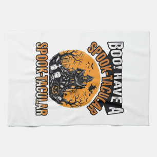 Retro Spook-Tactische Halloween Spokenhuis T-shirt Theedoek