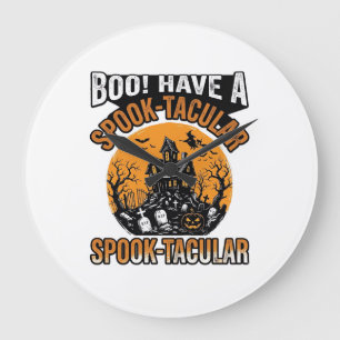 Retro Spook-tastische Halloween Spokenhuis T-shirt Grote Klok
