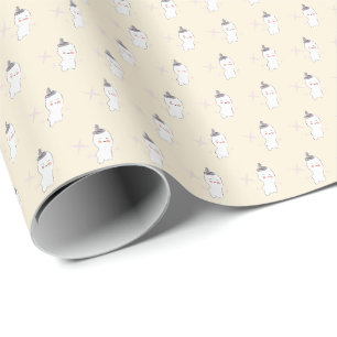 Retro spookachtig doedel Halloween-patroon Cadeaupapier