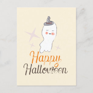 Retro spookachtige Halloween-ontwerp Briefkaart
