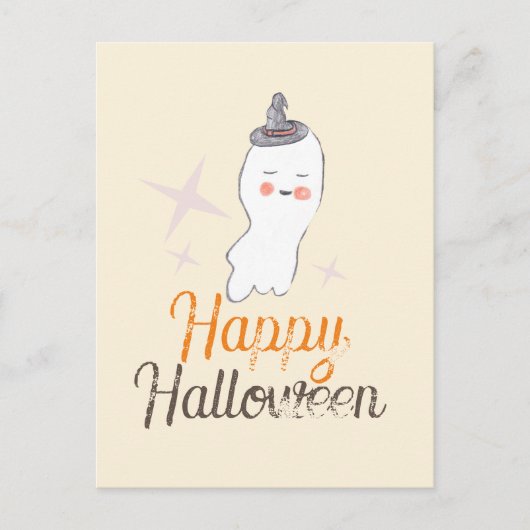 Retro spookachtige Halloween-ontwerp Briefkaart (Voorkant)