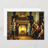 Retro  spookachtige kerstgruwel briefkaart (Voorkant / Achterkant)