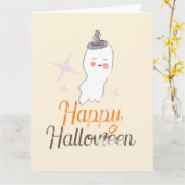 Retro spookachtige krabbel Halloween ontwerp Kaart (Gele Bloem)