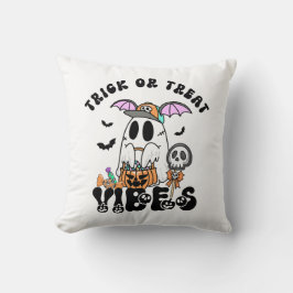 Retro spookachtige snoep Halloween Trick or Treat  Kussen