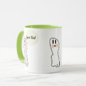 Retro spookboodschap naam bericht Halloween Mok (Voorkant links)