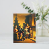 Retro spookt kerstgruwel briefkaart (Staand voorkant)