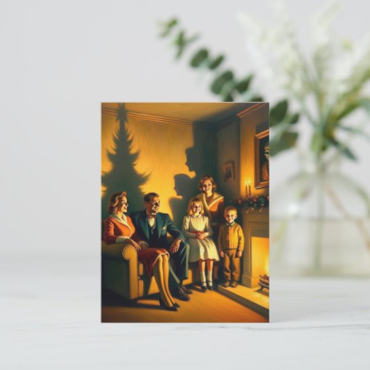 Retro spookt kerstgruwel briefkaart (Staand voorkant)