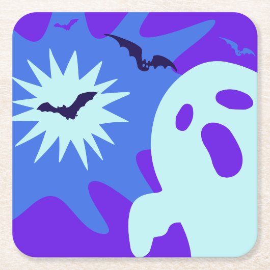 Retro Spooktacular Halloween Party Kartonnen Onderzetters (Voorkant)