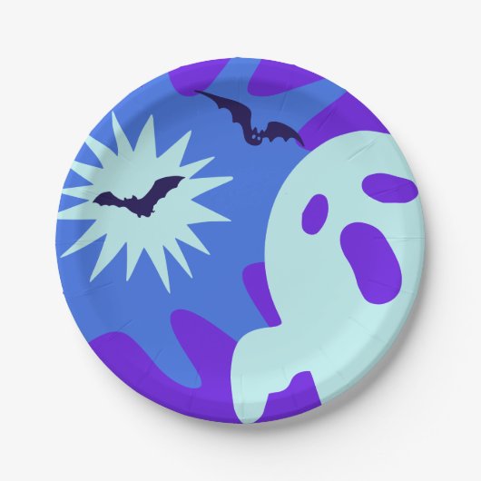 Retro Spooktacular Halloween Party Papieren Bordje (Voorkant)