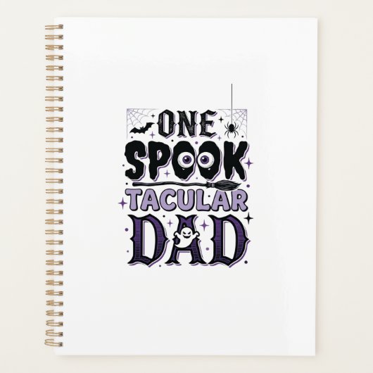 Retro Spooktacular Vader Halloween T-shirt ontwerp Planner (Voorkant)