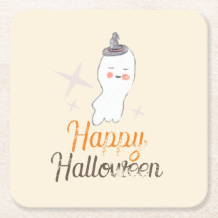 Retro spooktekening Halloween verjaardagsfeest Kartonnen Onderzetters