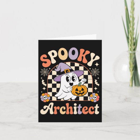 Retro Spooky Architect Halloween Architectural Pum Kaart (Voorkant)