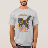 Retro Spooky Cat Vibes Only T-shirt (Voorkant)