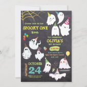 Retro spooky een Halloween 1e verjaardag Kaart (Voorkant)