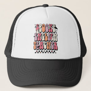 Retro Spooky English Teacher Funny Grammar Teacher Trucker Pet