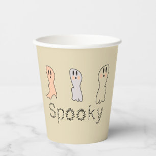 Retro spooky handlettering geest papieren bekers
