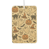 Retro Spooky iconen op Cream Achtergrond Luchtverfrisser (Voorkant)