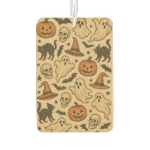 Retro Spooky iconen op Cream Achtergrond Luchtverfrisser (Achterkant)