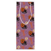Retro Spooky Kitten Pumpkin Moons op Paarse Wijn Cadeautas (Achterkant)
