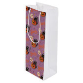 Retro Spooky Kitten Pumpkin Moons op Paarse Wijn Cadeautas (Voorkant Gekanteld)