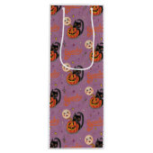 Retro Spooky Kitten Pumpkin Moons op Paarse Wijn Cadeautas (Voorkant)